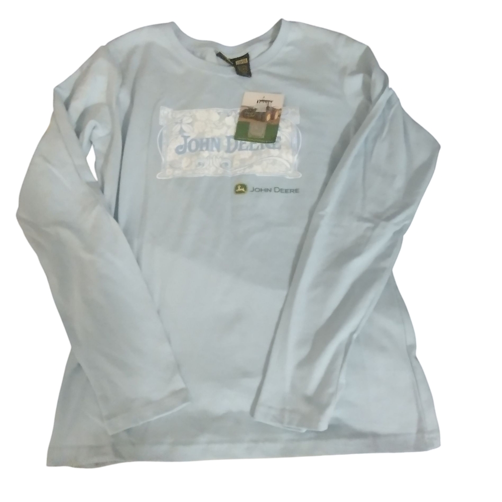 Nwt John Deere Light Blue Long Sleeve Shirt